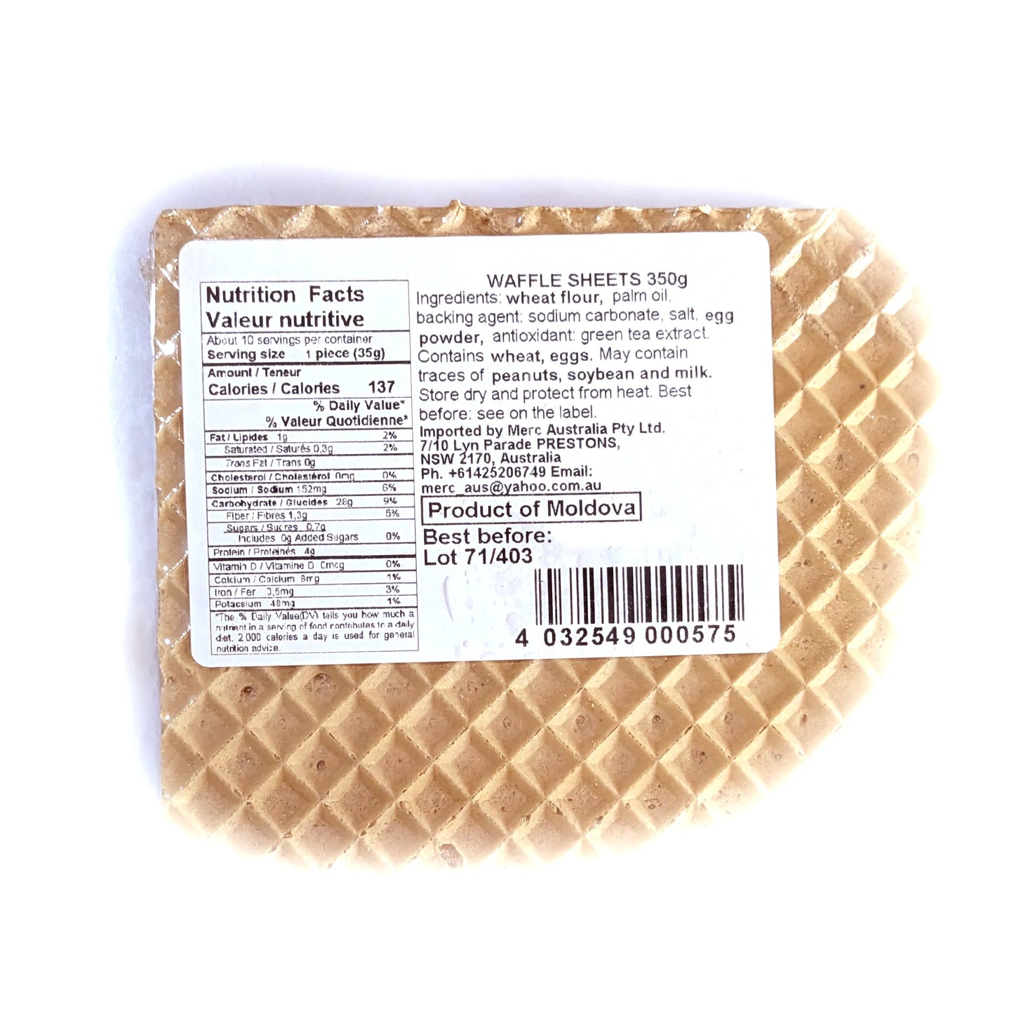 Classic Rectangular Wafer Sheets 350g