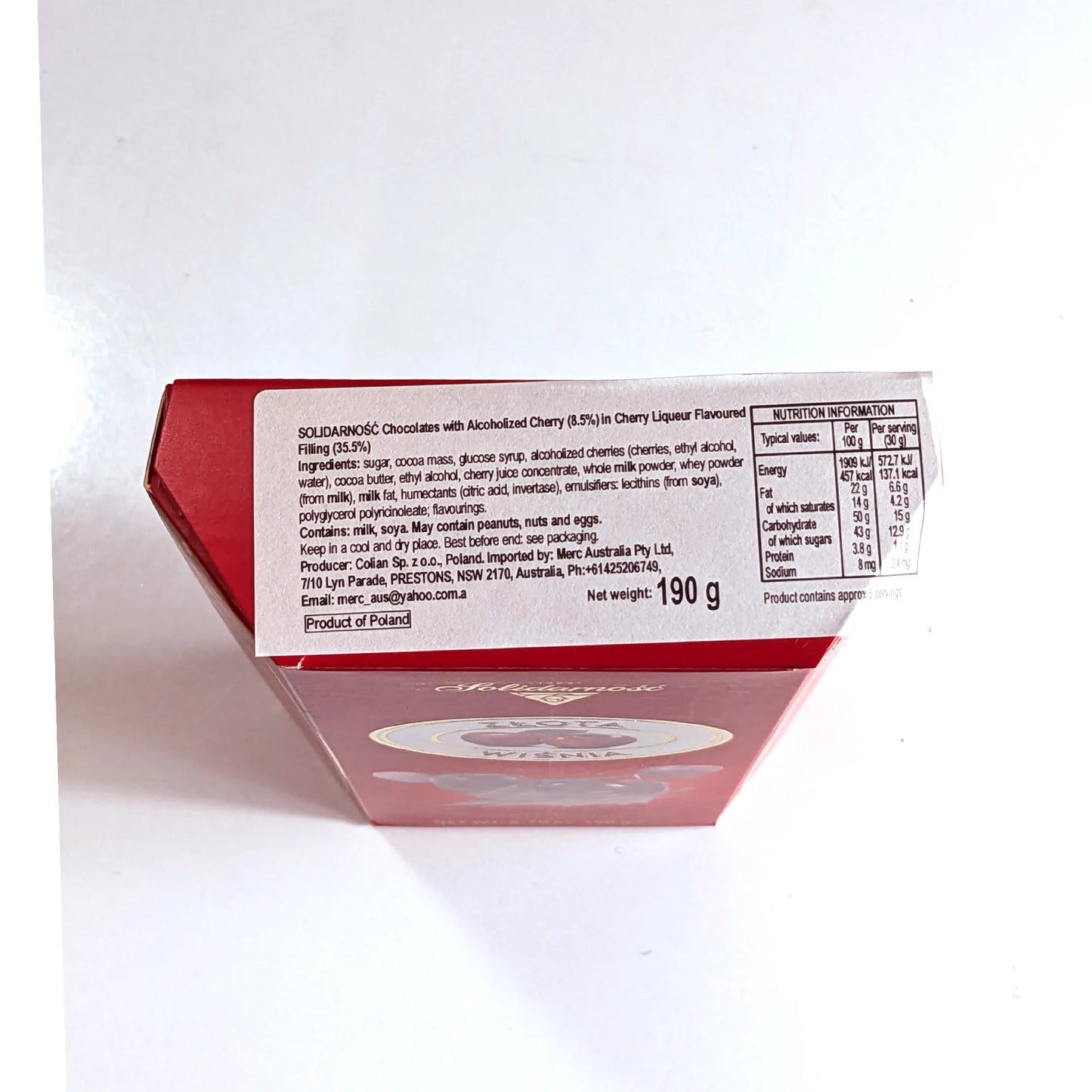 Premium Cherry in Chocolate (with Liqueur) 190g