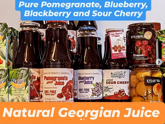 Pure and Natural Sour Cherry and Pomegranate Juice!