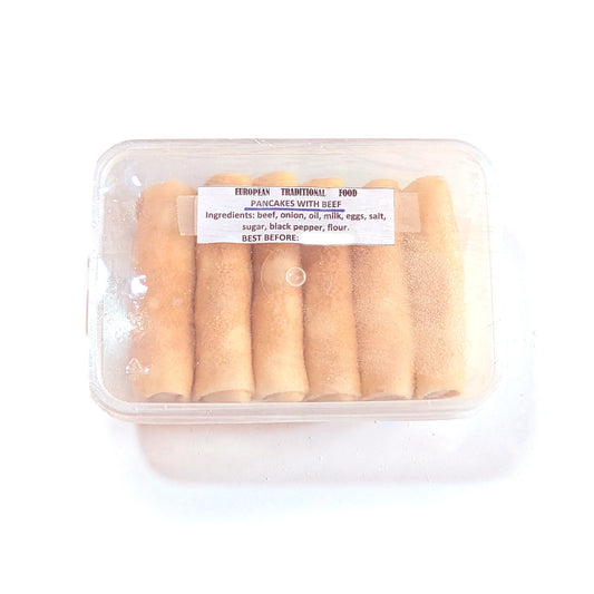 Замороженные русские блины с мясом (домашние)