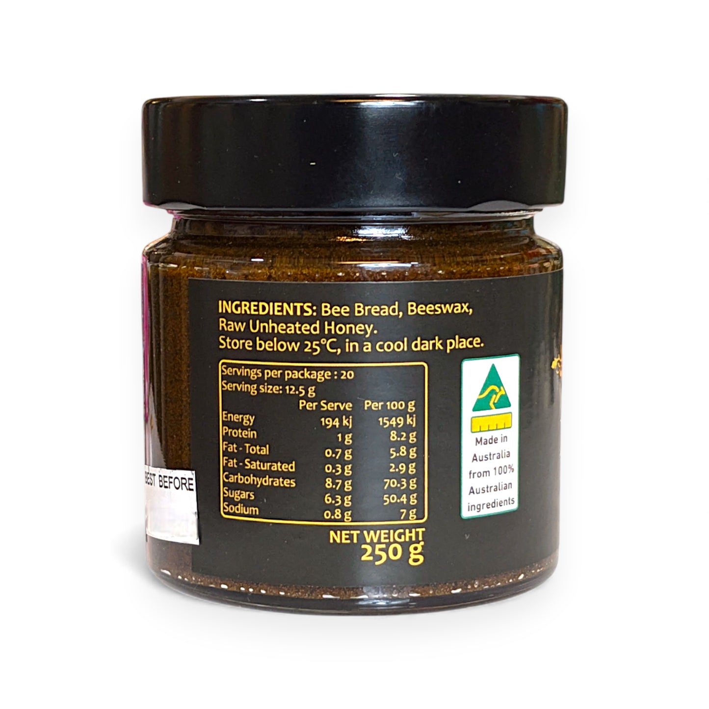 Ultra-Deluxe Nutritious 'Makoshen' Bee Bread Jar 250g