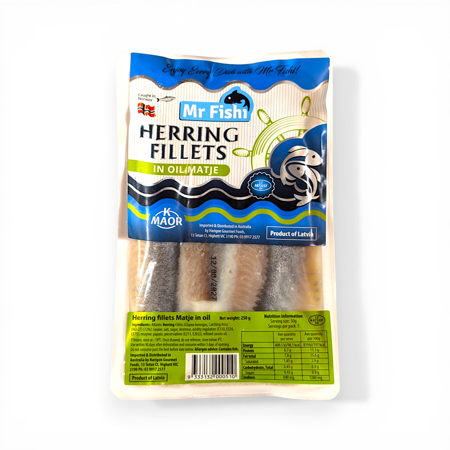 Frozen Herring Fillets 'Mr Fish' 250g