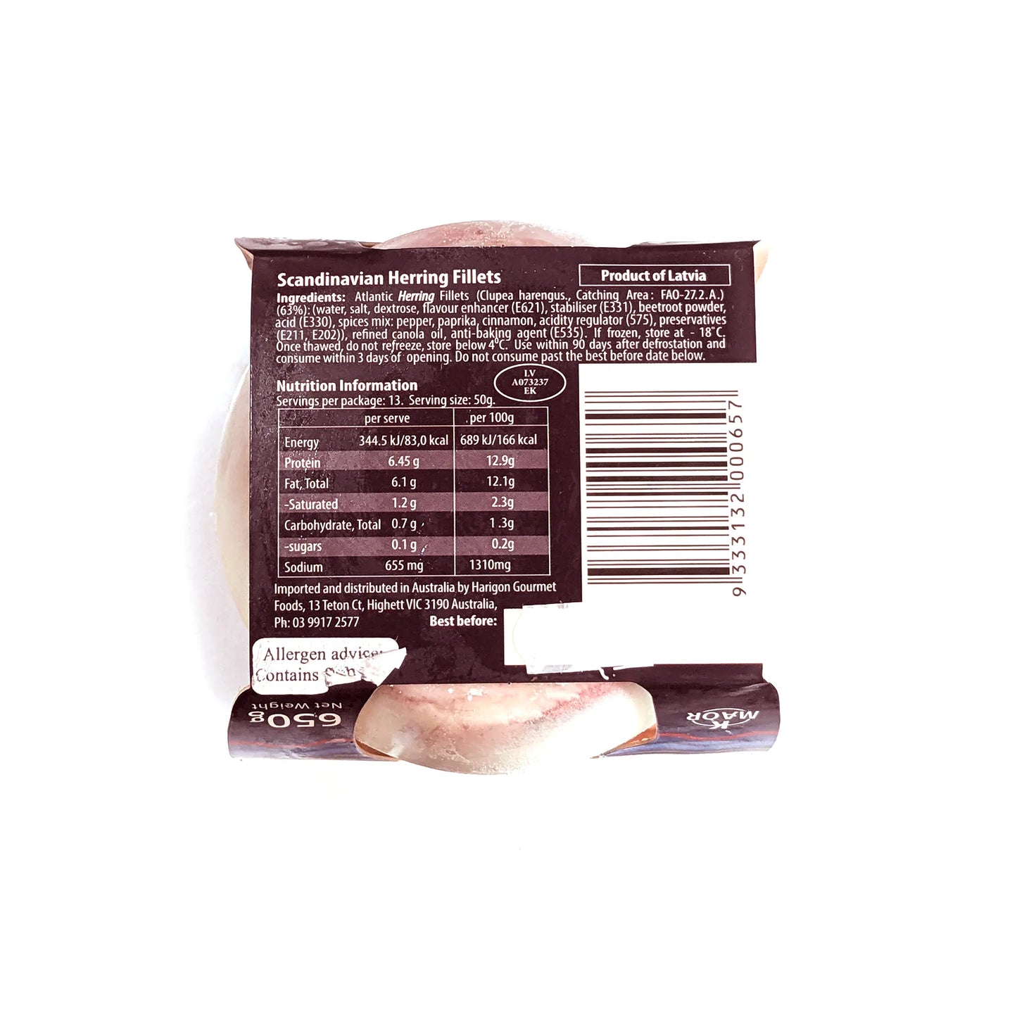 Tasty Full-Length Herring Fillets (Scandinavian) 650g