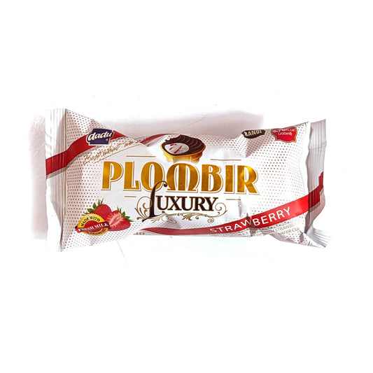 Делюкс мороженое «Пломбир» Клубника (в шоколаде)