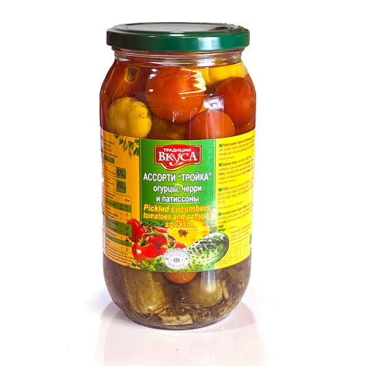 Tasty Trio of Pickles, Tomatoes, and Squash 'Traditions of Taste'