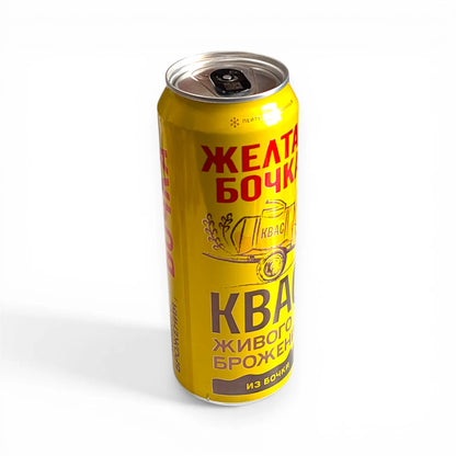 Traditional Russian Kvas 'Yellow Barrel' 0.5L