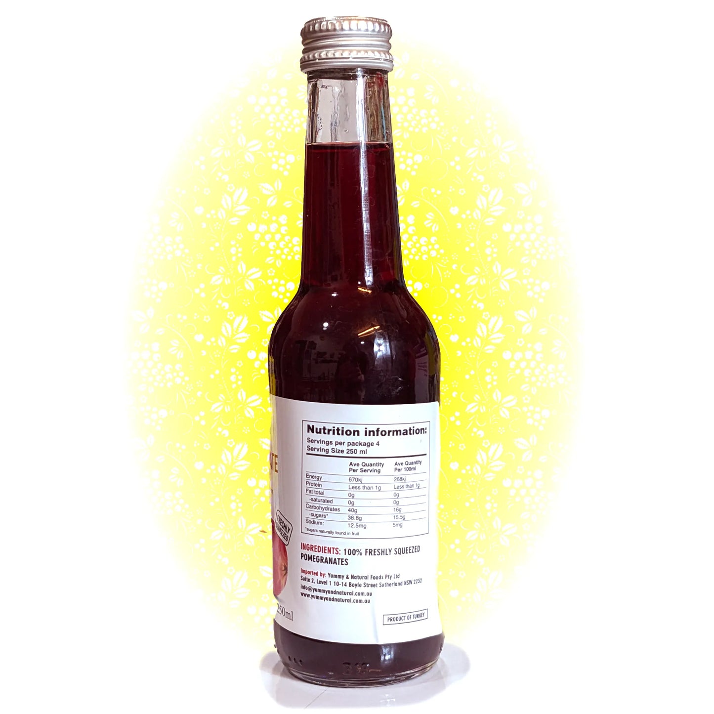 Pure Pomegranate Juice (NOT from concentrate) 250ml